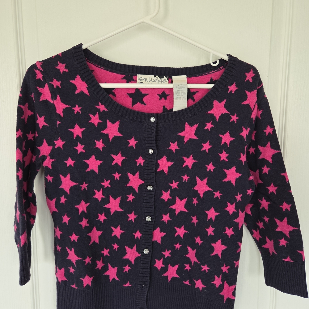 Smudge Cropped Sleeve Cardi - Picture 4 of 6